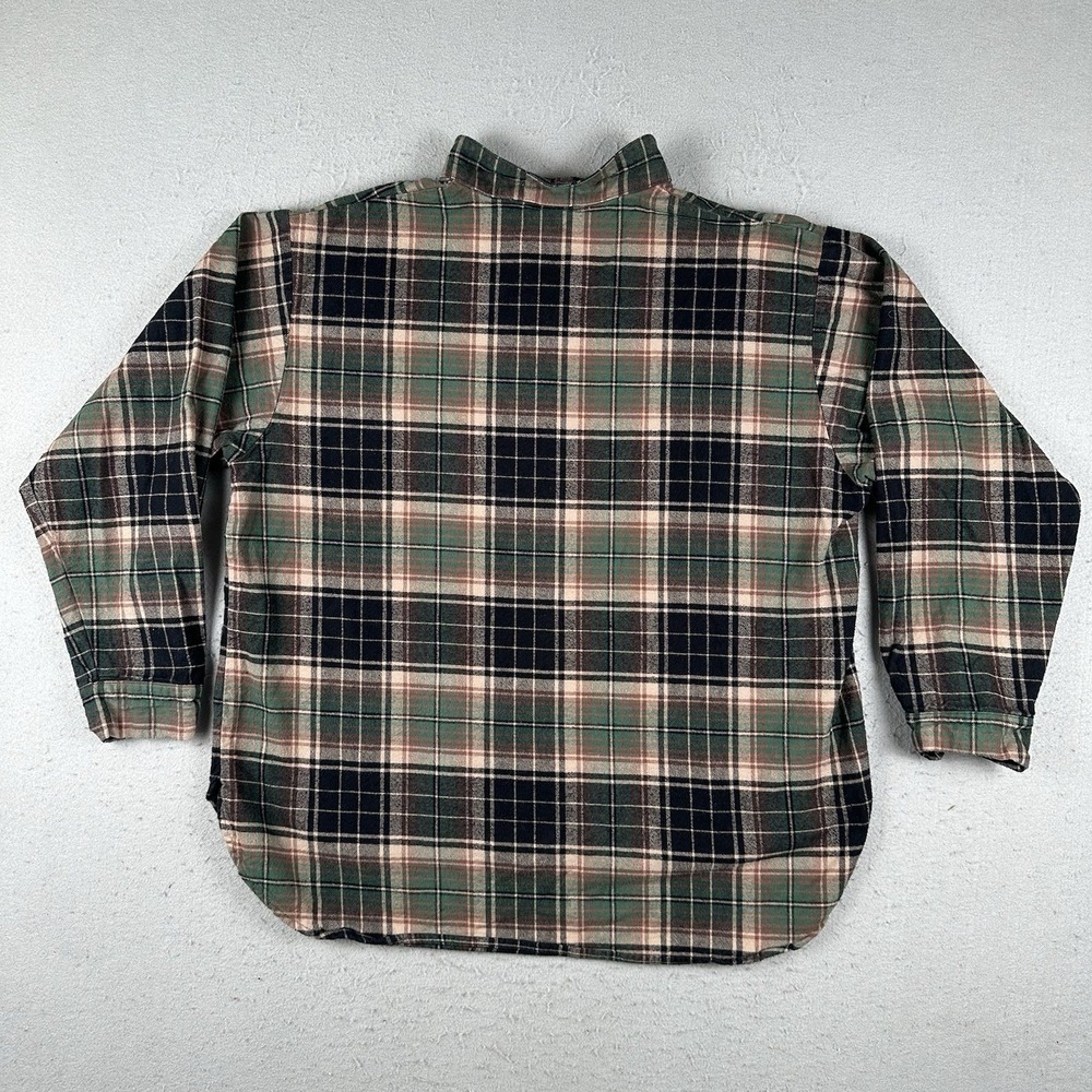 The Vermont Flannel Co Shirt Men's‎ XL Green Black Plaid 1/4 Button Band Collar - Picture 14 of 16